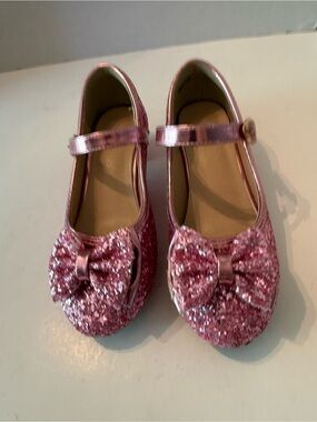 Pandaninjia Ruby Glitter Bow Mary Jane Pump Heels Little Girls 13 NEW